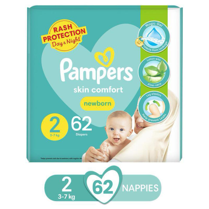 Pampers Taped Baby Diapers (Size 2 Small, 62 Pieces)