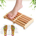 Dual 6 Row Foot Wooden Massager Roller Plantar Fasciitis Relief Feet Pain Muscle Relaxation Massage Tools 6-5 ROW BOTH Size. 
