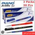 Piano Ball Pen, Piano Jelflo Jel Pen, Original Ball Pens, Pack of 10 Pcs, Black, Blue, Red Ball Point Pens. 