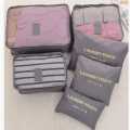 6 Pcs Travel Packing Cubes Set Oxford Fabric Clothes Organizer Laundry Pouch With Zipper Multiple Color. 