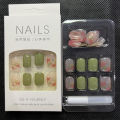 【SUNDAY】(With Glue) Artificial Nails Short length trendy multi-color ombre design Artificial Nails. 