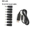 DC Step UP Module USB 5V to 9v 12v 8.4V 12.6V Charging Power Cable Cord To 5521 Multifunctional Plug Male 8tips connector Q1. 