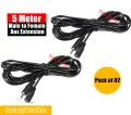5m 16ft 3.5mm Headphone Extension Cable Male to Female AUX Stereo Audio. 