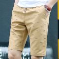 Summer Men's Fishbone Print shorts pants Cotton Loose Casual Fashion Beach pantalones cortos Joggers Streetwear short homme. 