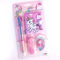 Cute Unicorn diary set with highlighter Tape and 3 in 1 Ball Point Pen A complete Gift stationery set school| Cute stationary items for girls. 