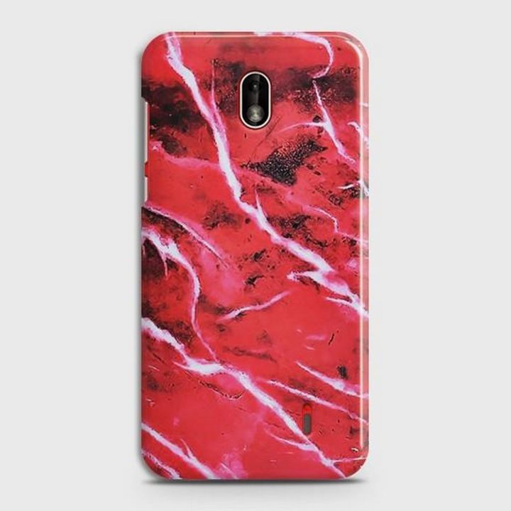 Nokia 1 Plus Cover - SkinLee HQ Hard Case - Red Marble Paint - SKINLEE-126-1-489-348