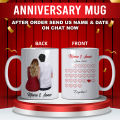 WEDDING ANNIVERSARY MUG  PRINT HUSBAND & WIFE NAME  PERFECT GIT FOR ANNIVERSARY  LOVELY COUPLE. 