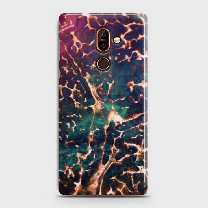 Nokia 7 Plus Cover - SkinLee HQ Hard Case - Teal Amazing Marble Design - SKINLEE-109-1-353-215