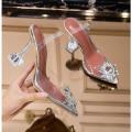 CINDERELLA Women Transparent Heel Trending and stylish clear vinyl heel kitten heels for women transparent heel with Soft edge transperant step and metal buckle. 