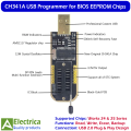 CH341A USB Programmer for 24 25 Series EEPROM Flash BIOS Chip Reader Writer with SOP8 Clip Support Windows Linux by Electrica. 