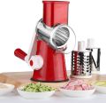 3 in 1 Manual Vegetable Slicer Stainless Steel Manual Vegetable Cutter Slicer Round Slicer Potato Cheese Chopper Blades Multifunctional Kitchen Gadgets Cutting Machine Manual Tabletop Drum Cheese Grater - Potato Slicer - 3 in 1 Slicer - Kadokash. 