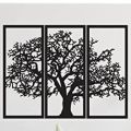 The wooden Wall Art Tree 3 Pieces Wall Art(Black) Suitable for Living Room,Foyer,Bedroom,Hallway ,Wood new tree wooden wall art laser cut pattern amazing beautiful wall art. 