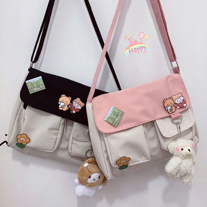 Japanese Harajuku Cute Girl Student Cross-Body Canvas Bagins2024New ...