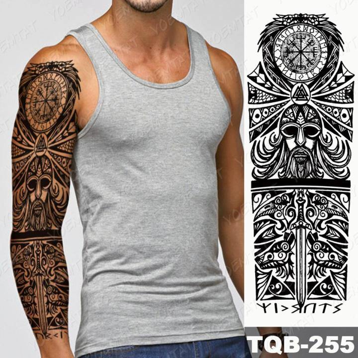 Large Arm Sleeve Tattoo Anubis Egypt Waterproof Temporary Tatto Sticker Time Hourglass Eagle Body Art Full Tatoo Women Men