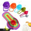 Colorful Measuring Cups 6 pcs Set, Measuring Spoons Kitchen Utensils, Gadgets Cup Measurements Set, Plastic Cups Multi Colour. 