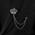 Silver Golden Crown Brooches For Men Women. 