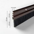 Techmanistan Door Seal Bottom, Door Air Gap Nylon Brush Sheild, Nylon Brush Type Door Fitting Bottom with Aluminum Frame for Gap 2-38mm, Door Seal Aluminium Plate with Nylon Brush. 