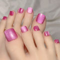 Superman Store* 10Pcs/Box Cat Eye Toe False Nail Short Square Press on Nails for Nails Art. 