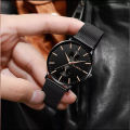 Luxury Magnetic Chain Strap Business Quartz Trendy Watch For Men Latest Quality Stainless Steel Clock. 