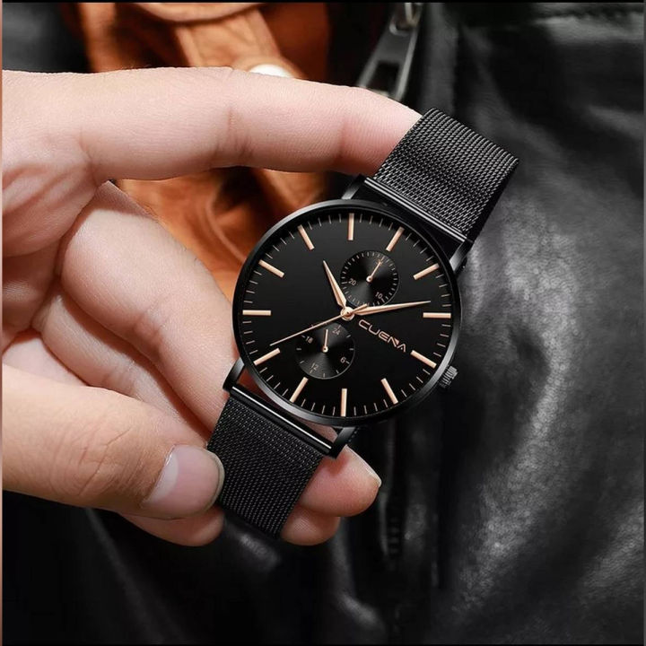 Luxury Magnetic Chain Strap Business Quartz Trendy Watch For Men Latest Quality Stainless Steel Clock