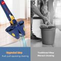 Triangle Shaped 360° Rotatable Adjustable Cleaning Mop, 51Inches Long Handle Microfiber Dust Mop for Wall, Ceiling,Window and Baseboard Cleaner (Blue). 