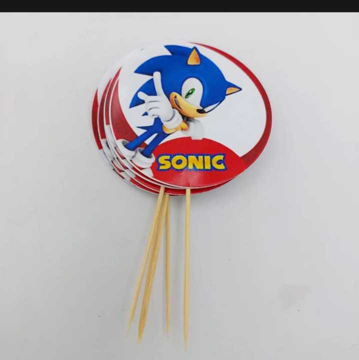 SONIC THEME CUPCAKE TOPPER PACK OF 10 CUPCAKE TOPPERS