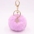 Fur Pom Pom Snow Furry Ball Keychain Faux Fur Keychain Porte Clef Pom-pom De Fourrure Fluffy Bag Charms Rabbit Keychain Keyring. 