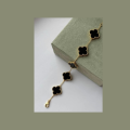 : Elegant Stainless Steel bracelet, Black Clover double side Stylish Bracelet, four leaf bracelet for Women and Girls  Fashionable Stainless Steel Jewellery Collection , Gold plated bracelet. 