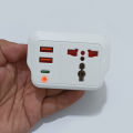 High Quality 5 in 1 Travel Extension Board Socket with Type C and @ USB Ports & Round pins | 2 AC Outlet Power Strip Multiprise 1 Convert 5 Extension Eu Power Plug Adapter For Home. 