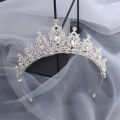 2023 new wedding hair tiara Crystal Bridal Tiara crown silver color diadm veil tiaras wedding hair headpieces head jewelry gift. 