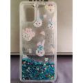 For Samsung A71 Back Cover Water Glitter Shiny Soft Silicon with free pop socket Case for Girls. 