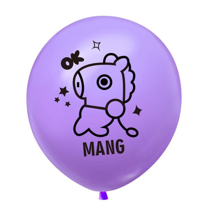 1pcs Kpop Bt21 BTS Latex Balloon Party Decoration TATA COOKY CHIMMY SHOOKY RJ KOYA MANG Background Decorations Supplies Needs