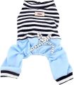 SELMAI Stripe Pet Outfits for Small Dog Shirt Top Denim Pants Doggie Casual Wear Poodle Chihuahua Clothes Outfits Clothes Apparel Blue XL. 