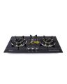 HANCO Hob Model 404 - 3 Burners Tempered Glass Black  With Golden Flower). 