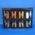 Galaxy Masala Rack with spoon Dark Brown Spice Rack Kitchen Rack Masala Box Spice Rack box with Automatic Lid Cooking kitchen accessories 8 Pieces Masala Rack. 