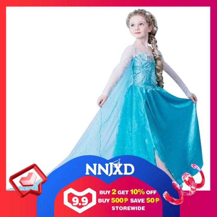 OIMG Cheap Price Elsa Frozen Dress Tulle Kids Dress Long Dress Children Party Wear Baby Girl Dress For Kids Girl Sale Cosplay Princess Costumes For 3 12 Years Old Only Dress Daraz.pk