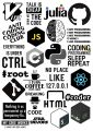 Pack of 25, Programming coding stickers"Code Craft: An Ultimate Set of Whimsical and Motivational Programming Stickers for Developers, Coders, and Tech Enthusiasts to Personalize Their Workspace!" for laptop, waterbottle, notebook, mobileback etc,. 