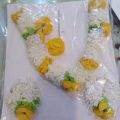 Artificial Yellow and White Flower Jewellery Set for  Mehndi Function. 