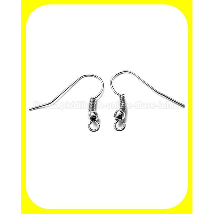 50 Pairs Of Silver Earring Hooks Base For Jewellery Making