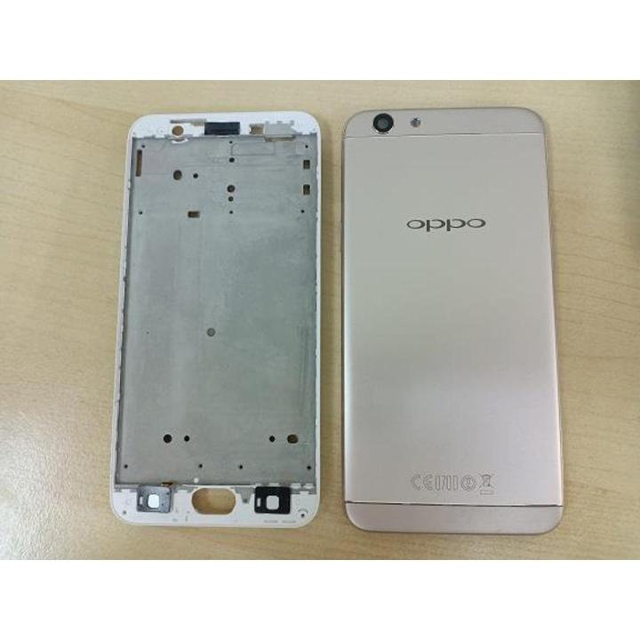 Oppo F1s Complete Metal Housing Full Body Casing Replacement Parts Case With Side Volume Buttons ( Middle Frame Plate And Back Frame) - Gold