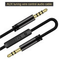 Audio Cable 3.5mm to Jack 3.5mm Speaker Line Aux Cable Male to Male with Mic to volume control for Headphone Car speaker. 