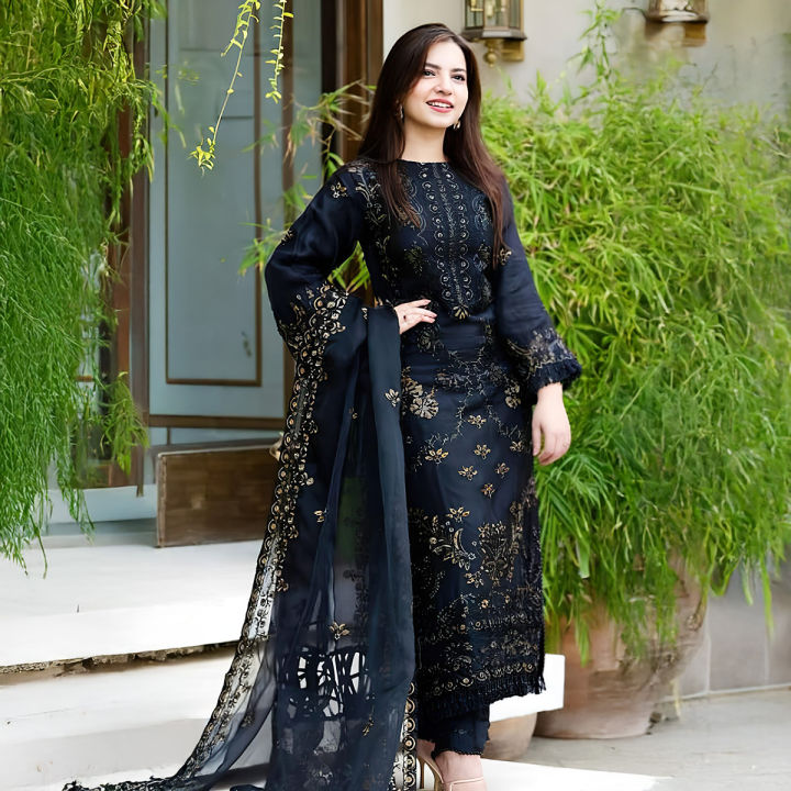 Luxury Chiffon Collection Heavy Embroidered Dress With Chiffon Embroidered Dupatta SM-20