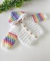 Colorful Crochet Hoodie Sweater / Handmade / Woolen. 