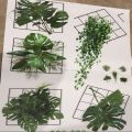 Grass Wall Sticker, 3D Artificial Plant Wall Art, Green Plant Wallpaper Sheet, Indoor Leaves Wall Frame, Water Proof Stickers, Removable DIY Green Leaf Flower, Self-Adhesive Home Decor Art Mural for Bedroom, Living Room, Kitchen, Bathroom & Office. 