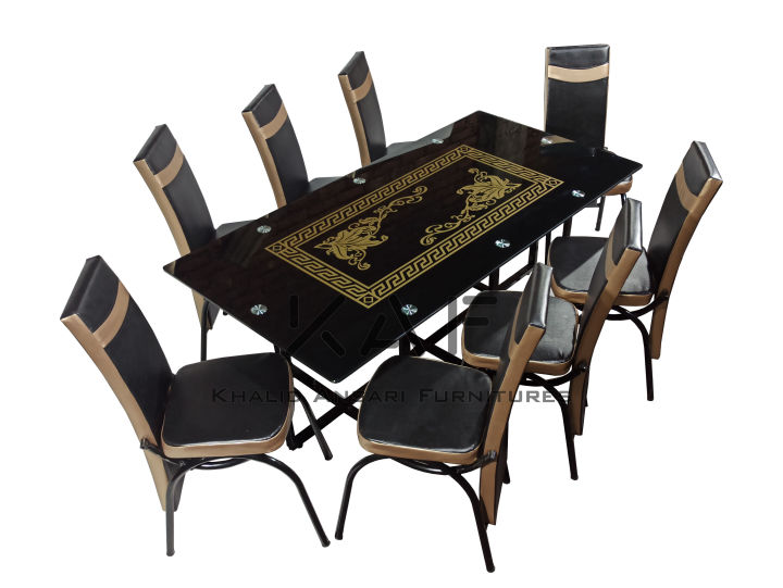 Dining Table Golden Black Versace Design 36*72 – 8 Person