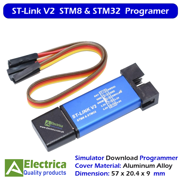 ST-Link V2 Mini STM8 STM32 Downloader Programmer ST LINK V2 Programming With Aluminum Alloy Cover by Electrica