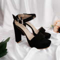 Women Fashion 4 inches Block Heels Black Sandal Ideal for Party, Bridal, Casual, and Office Wear, Comfortable for Every Occasion. 