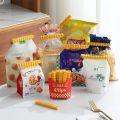 12 pcs Set Creative French Fries Bag Sealer With Holder Fridge Magnet Bag Clips Food Seal Clip Keep Fresh Snack Sealing Clamp. 