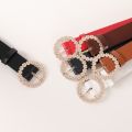 Flower High Quality Luxury Designer Leather Red White Brown Belt For Pants Skirt Coats Jeans Fashion Waist Straps Women. 