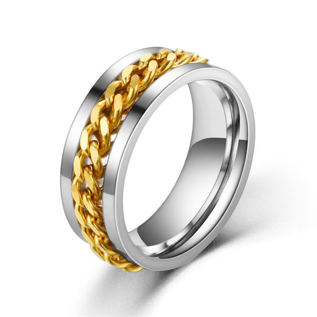 FACEINS Rings For Women and Men Rotatable Bottle Opener Ring Stainless Steel Chain Ring Men's Titanium Steel Bottle Ring
